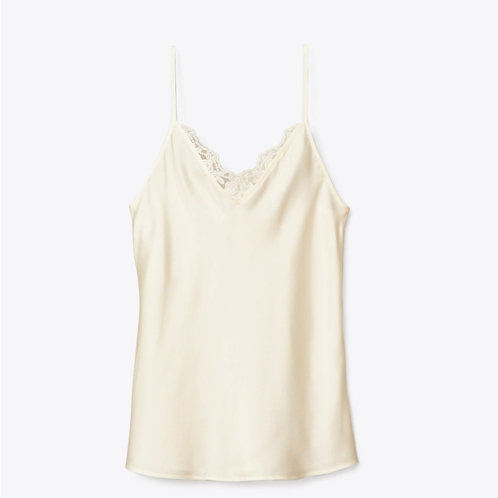 Tory Burch Lace Pieced Silk Cami. Size 10